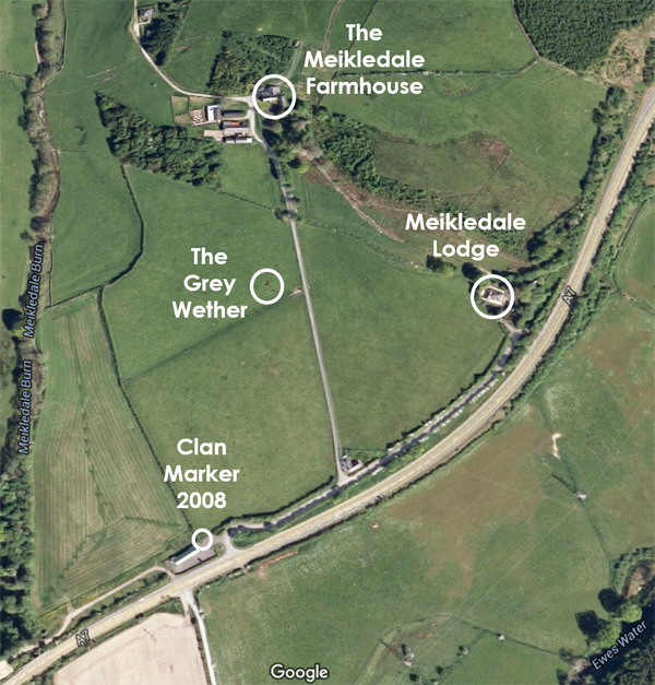 Aerial view of the Meikledale Farmhouse